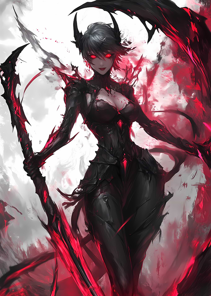 Dark Angel with Red Eyes