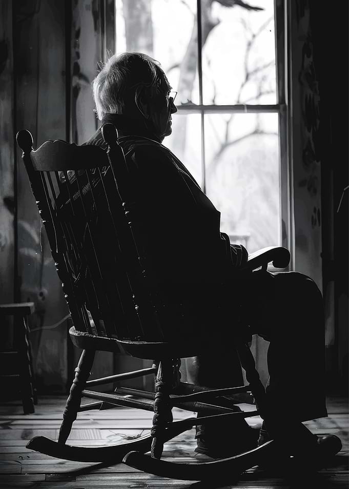 Silhouette of Man in Rocking Chair