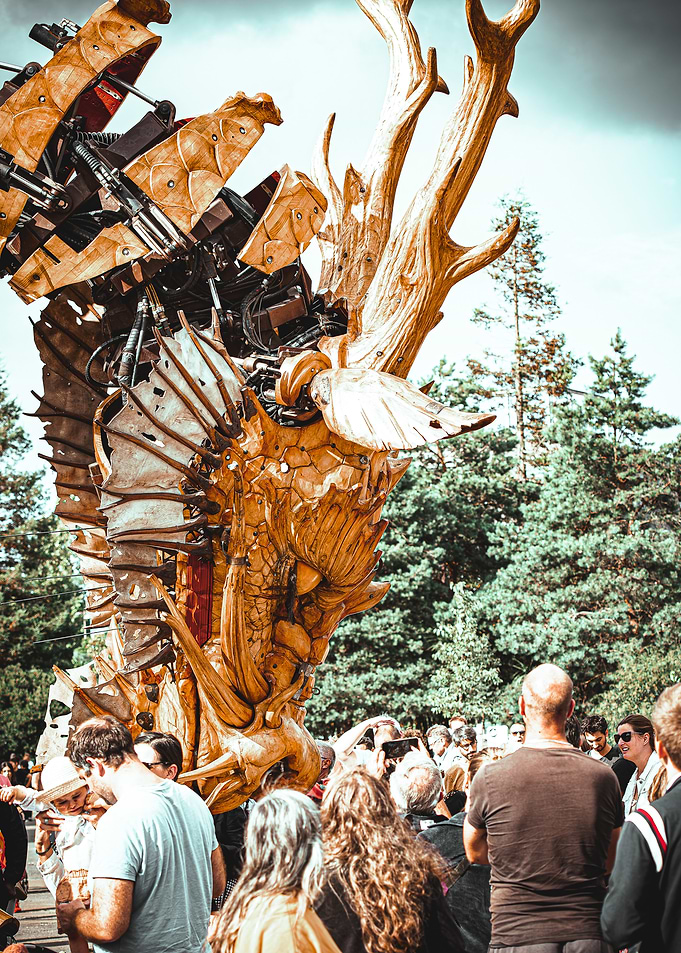 Wooden dragon and citizen
