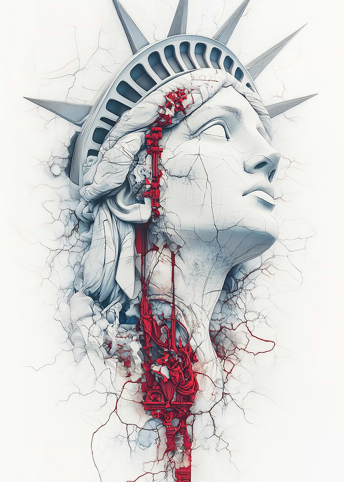 Cracked Statue of Liberty
