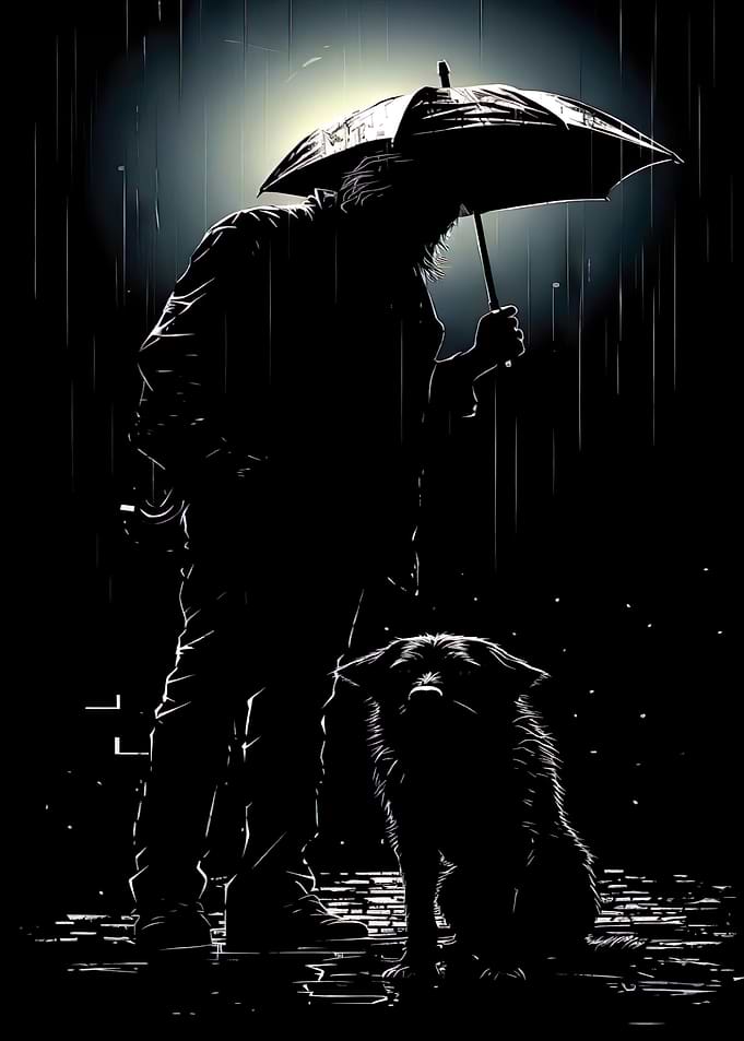 Rainy Night Silhouette