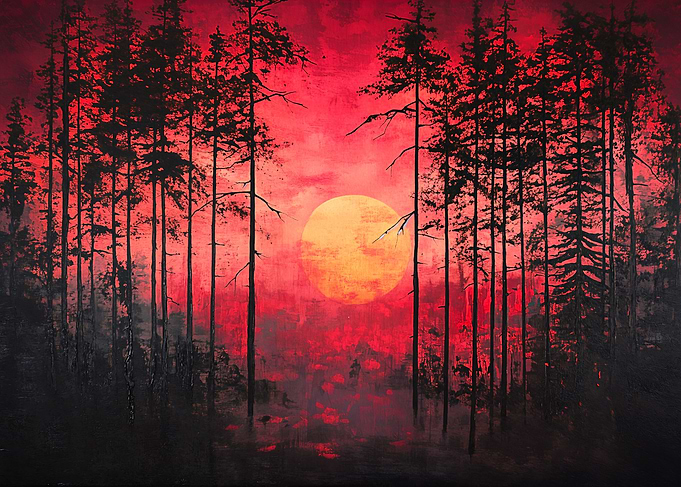 Red Sunset Forest