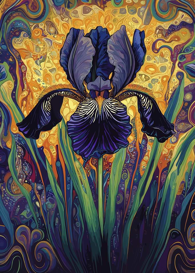 Black Iris Flower