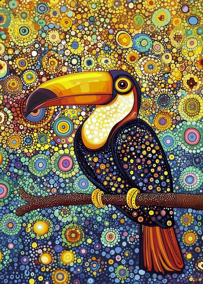 Toucan in a Bright Jungle