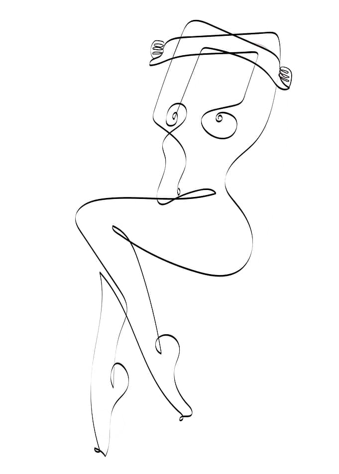 One Line Woman Figure