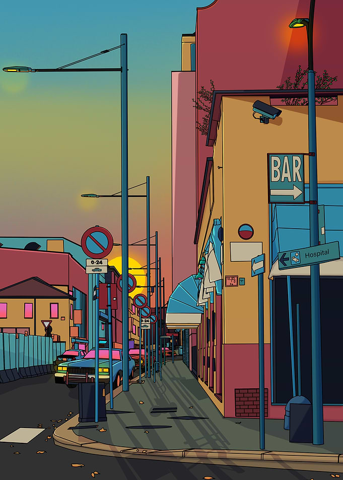 Sunset City Street