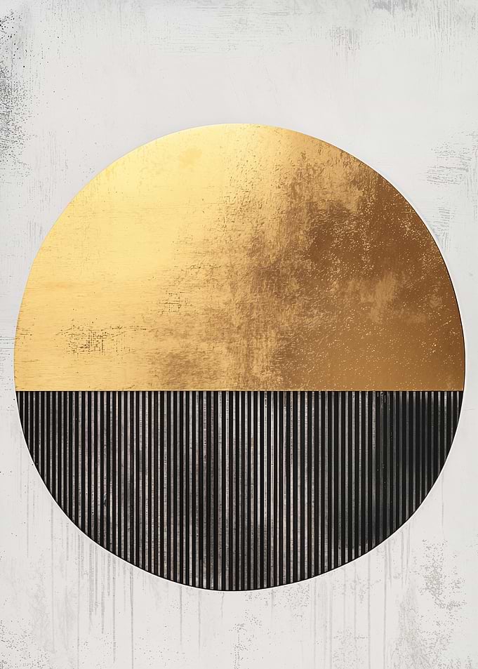 Gold and Black Abstract Circle