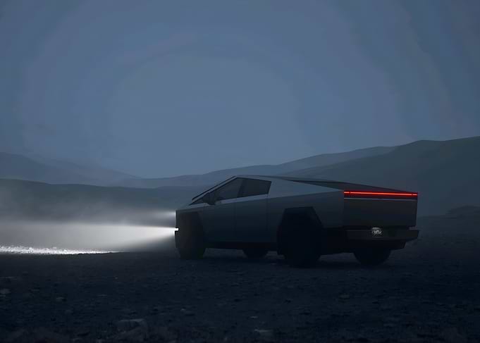 Tesla Cybertruck Night Drive