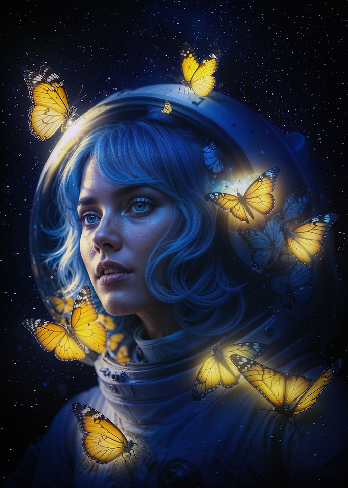 Astronaut and Butterflies