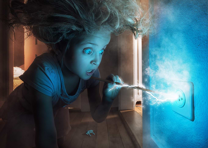 Girl Shocked by Electricity