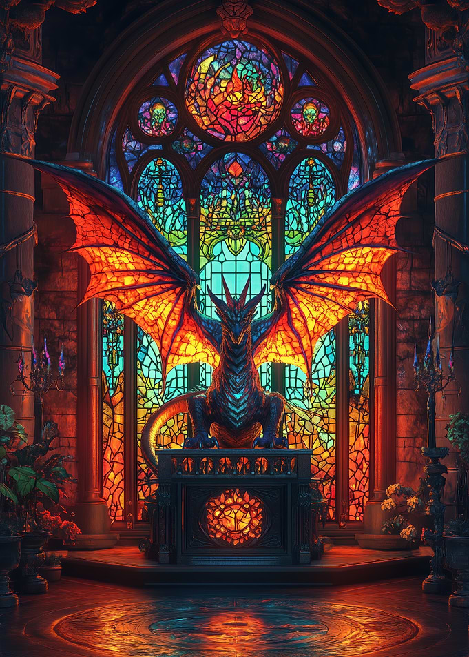 Dragon Statue in Gothic Hall