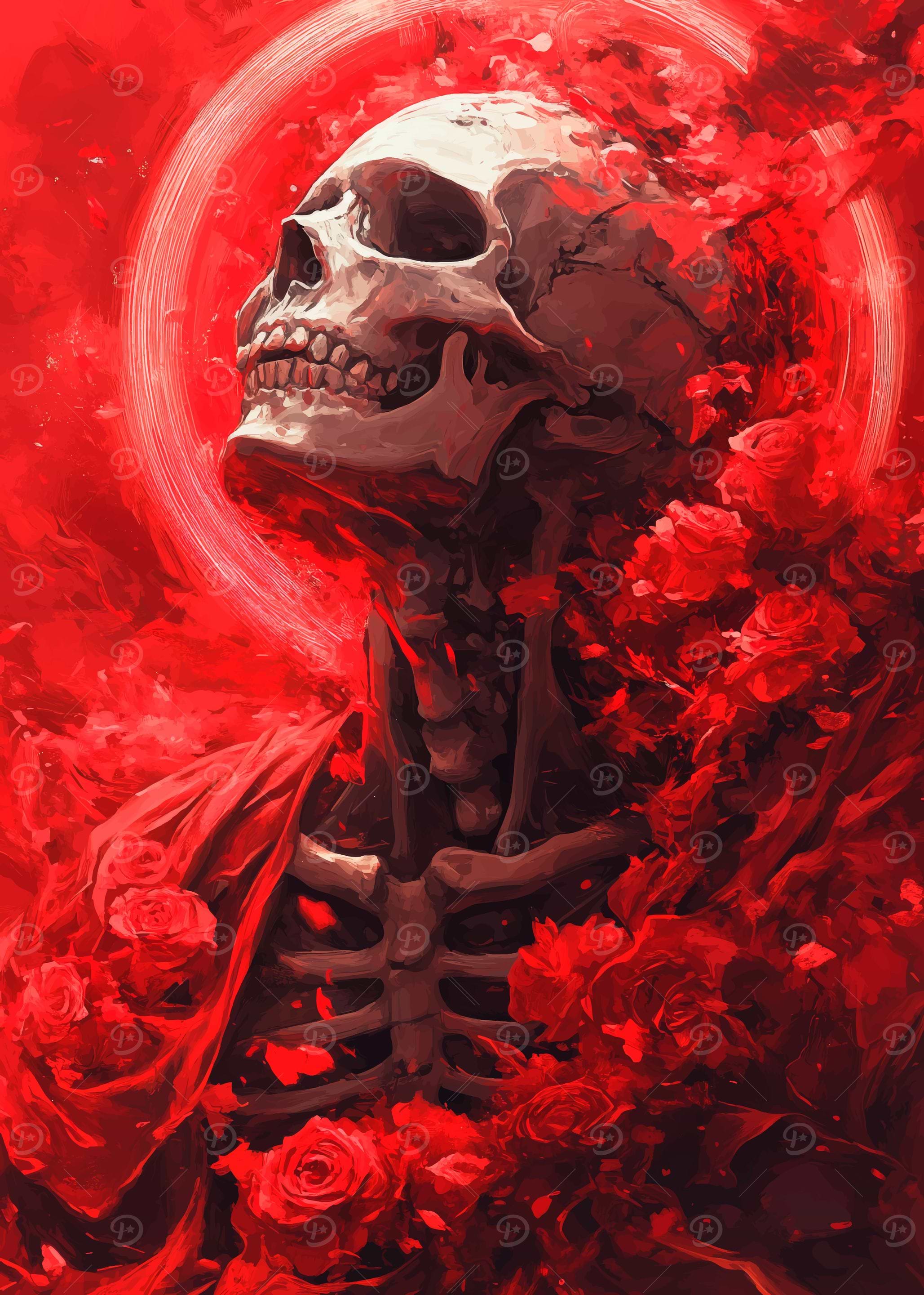 Skeleton with Roses