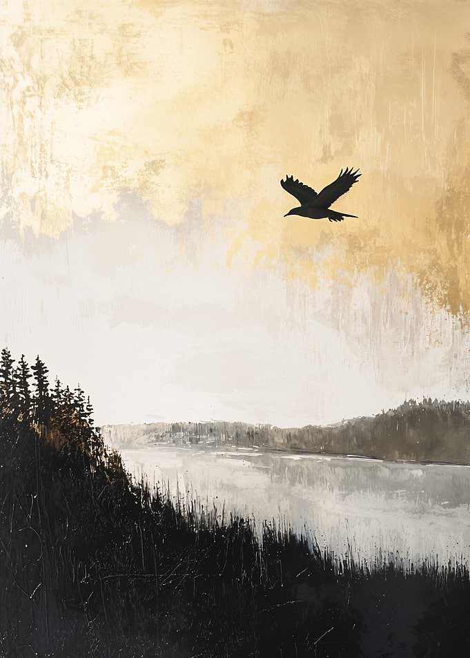 Raven Over Water