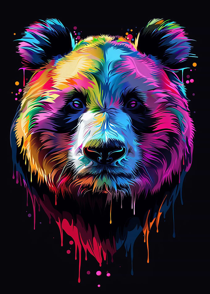 Colorful Panda Portrait