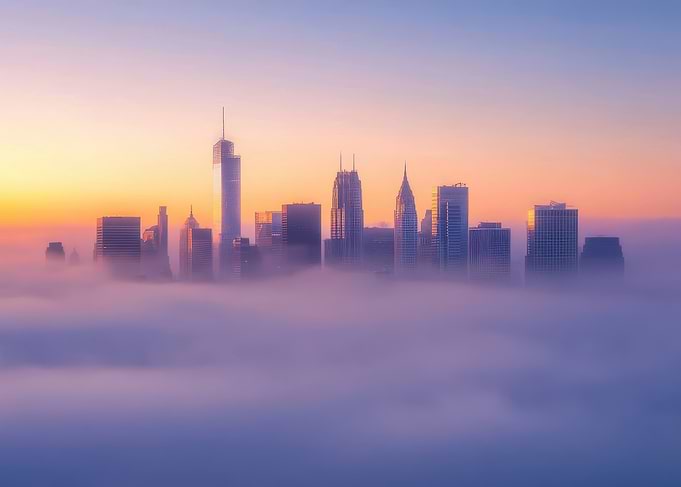 NYC Skyline in Fog