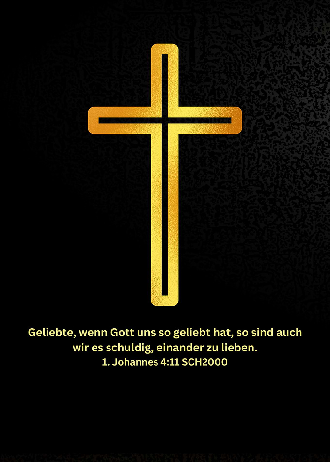Gold Cross with Bible Verse