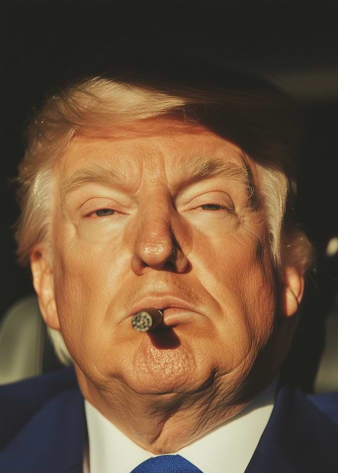 Donald Trump Cigar Portrait