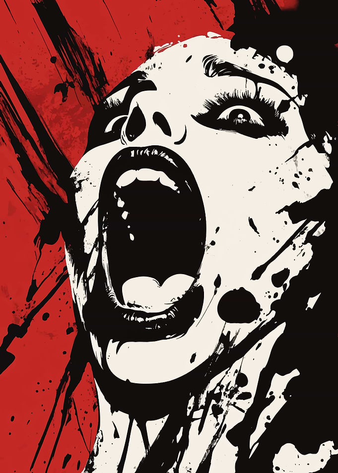 woman ghost devil scream