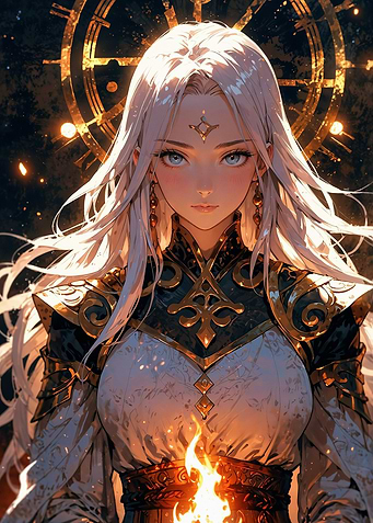 White-Haired Anime Woman