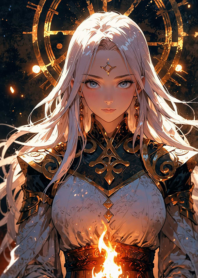 White-Haired Anime Woman