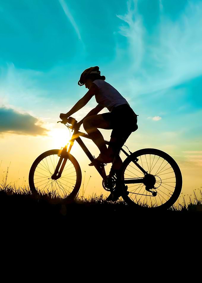 Silhouette of Cyclist at S