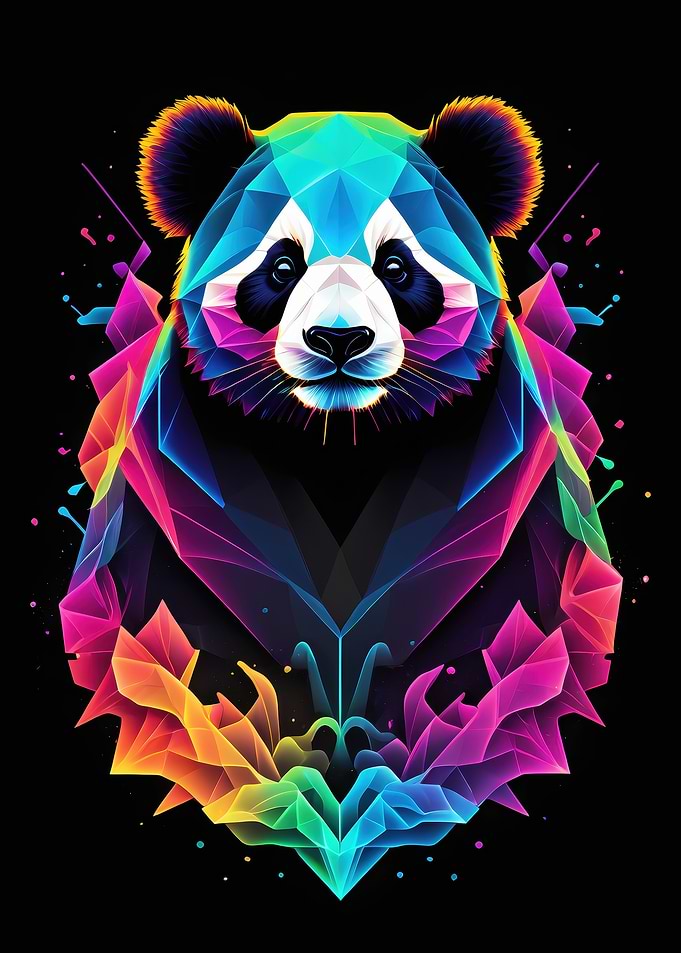 Geometric Panda Art