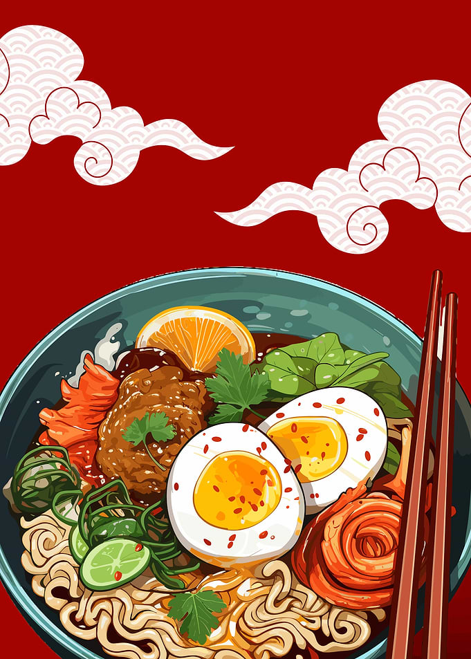 Ramen Bowl Illustration