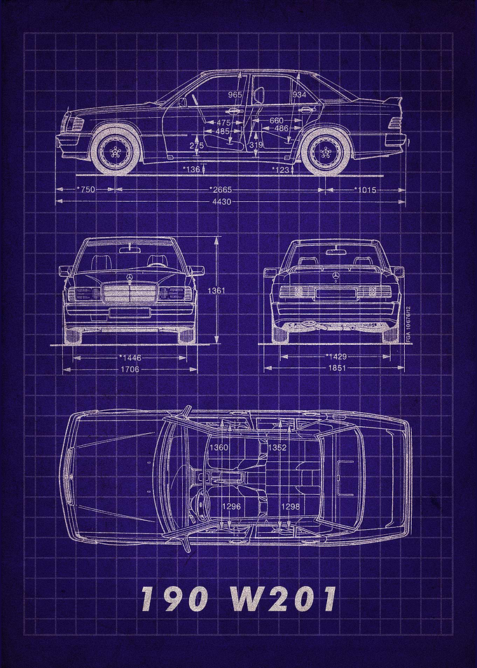 Mercedes 190 W201 Blueprint