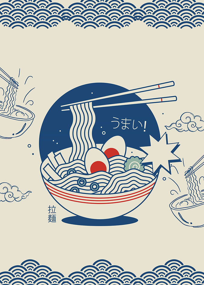 Ramen Bowl Illustration