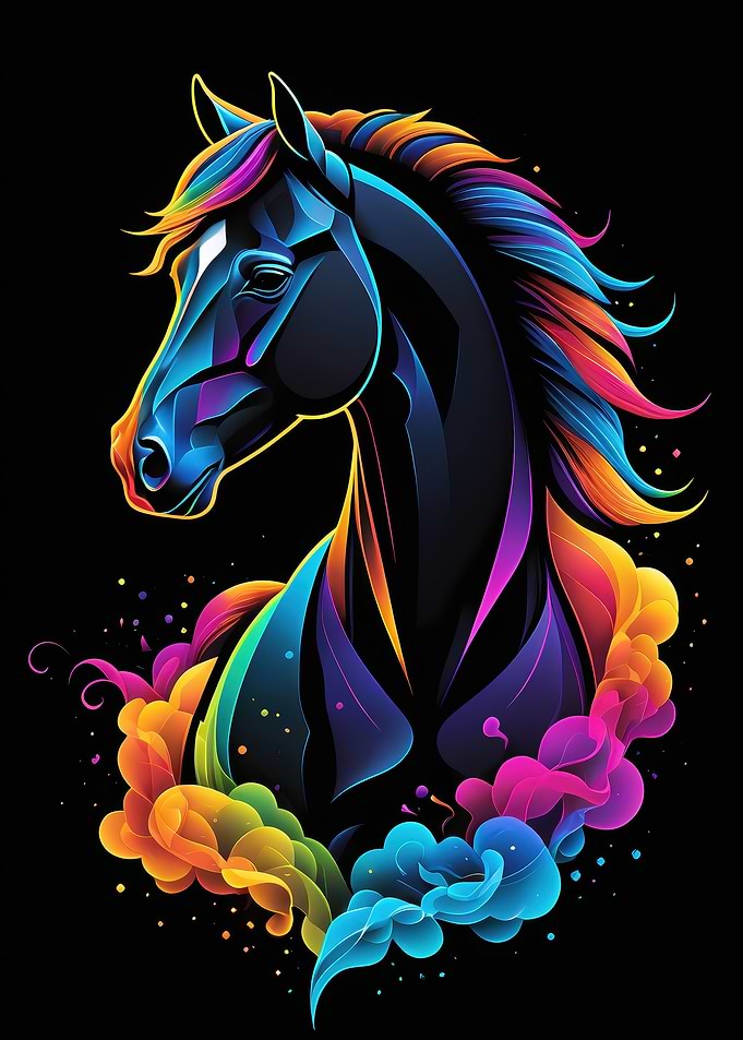 Rainbow Horse Portrait