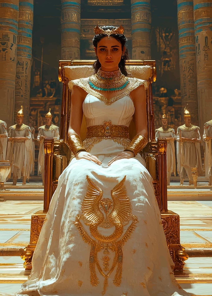 Egyptian Queen on Throne