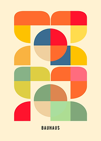 Bauhaus Geometric Art Print Mid Century
