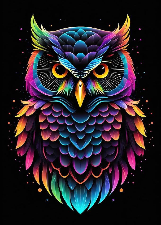Neon Owl Art