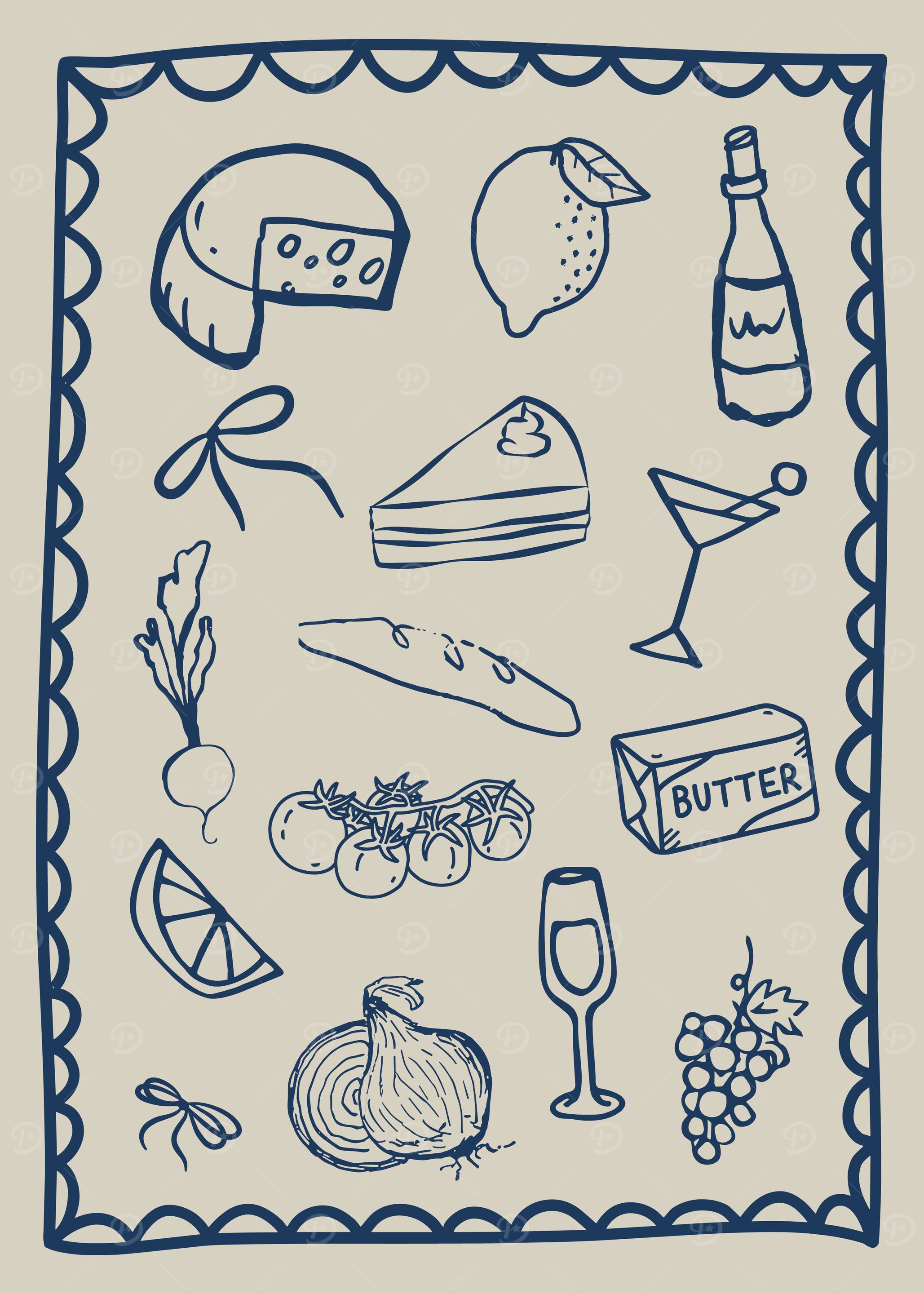 Hand Drawn Food Illustration