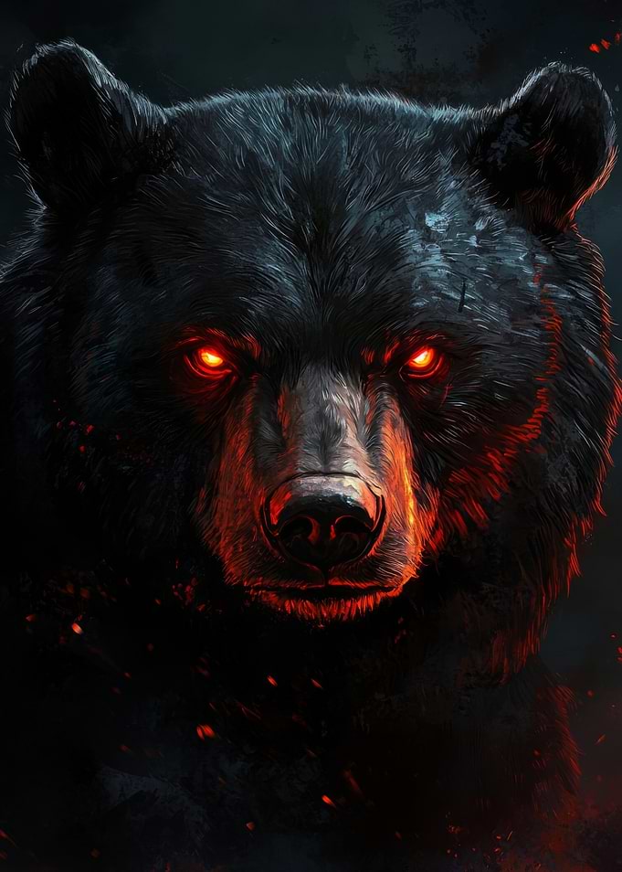 Black Bear with red eye