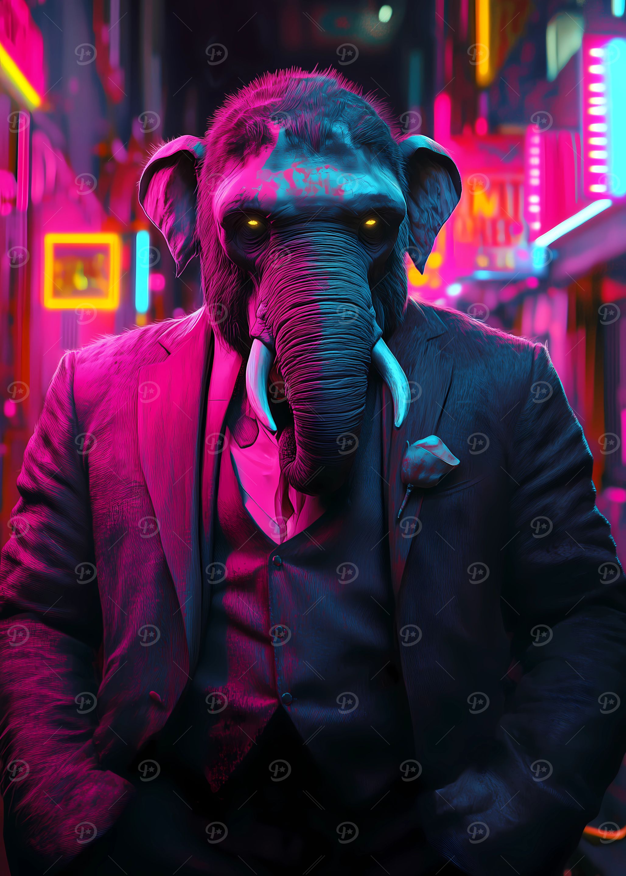 The Enforcer: Elephant in Neon Shadows