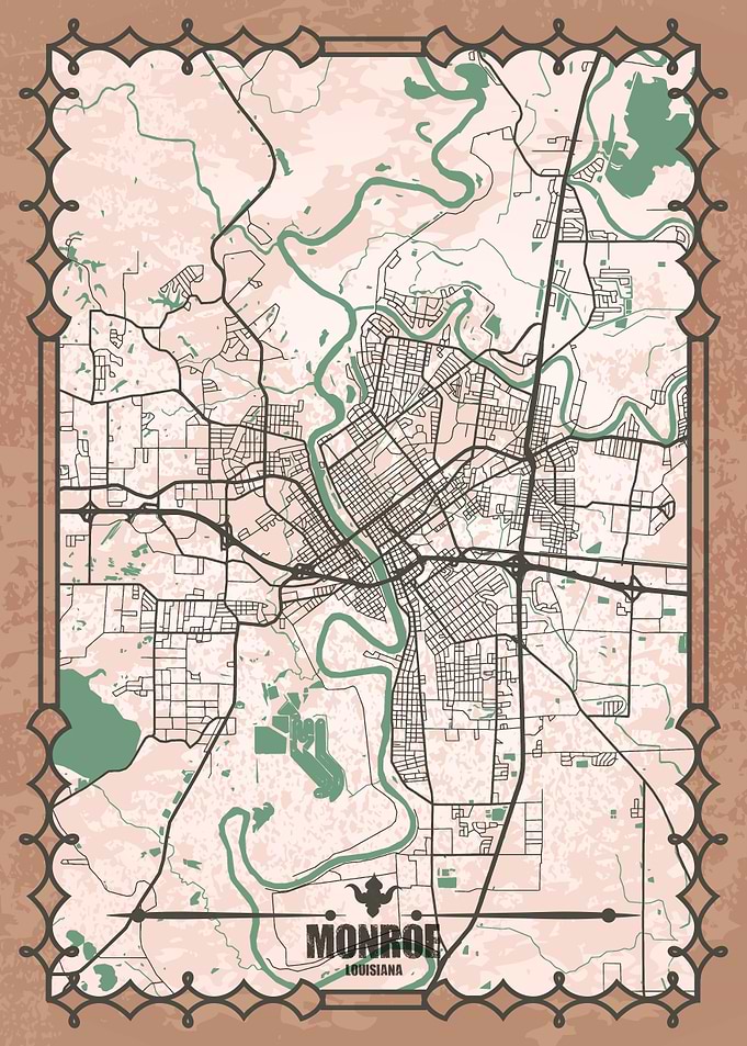 Monroe, Louisiana Map