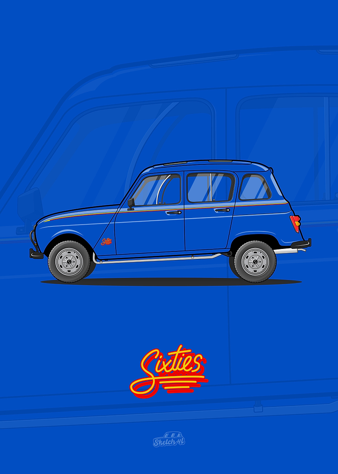 Renault 4L - Sixties Bleu