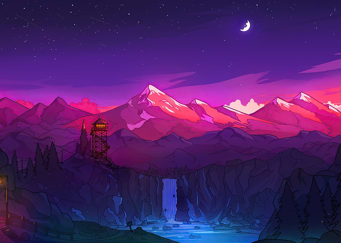 Mountain Night Landscape
