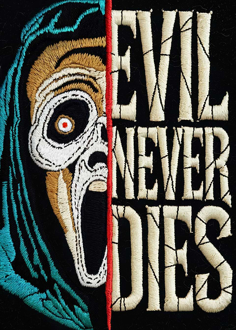 Evil Never Dies Patch — man cave metal poster