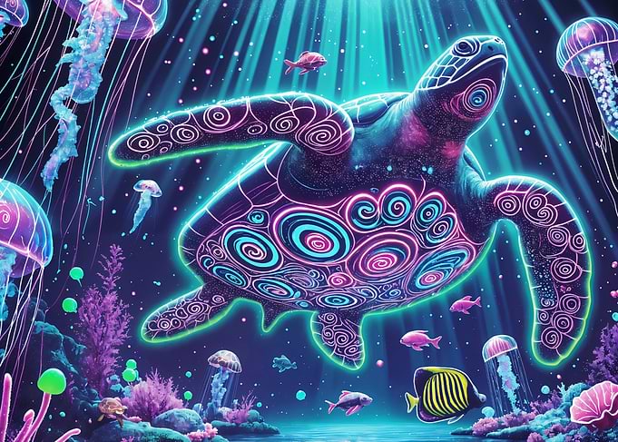 Psychedelic Sea Turtle