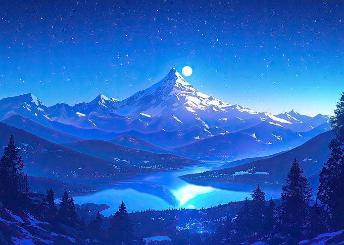 Night Mountain Landscape