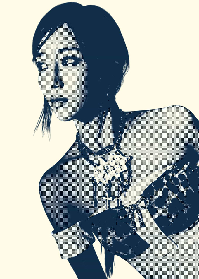 Sumin STAYC in Blue and White