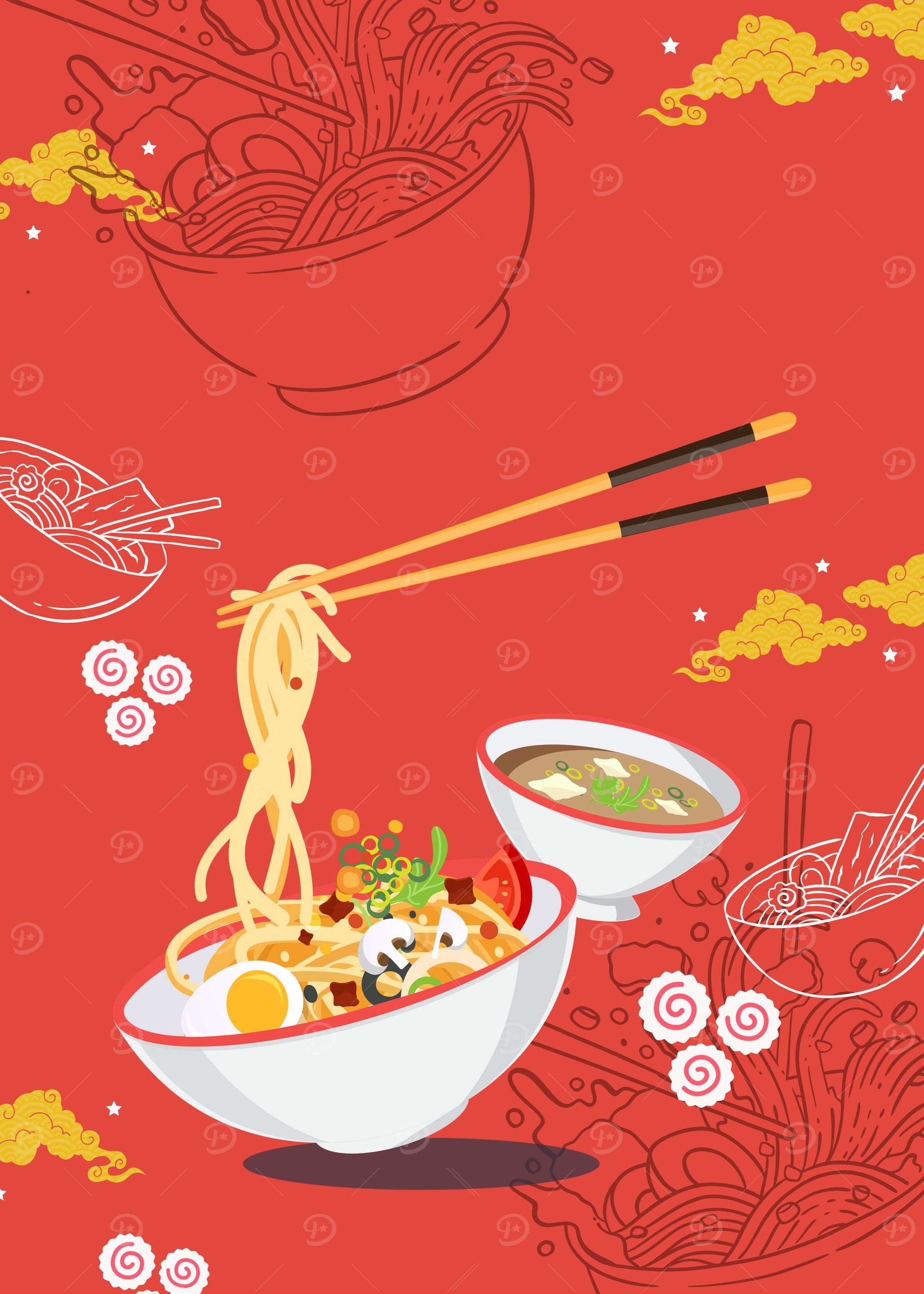 Ramen Bowl Illustration