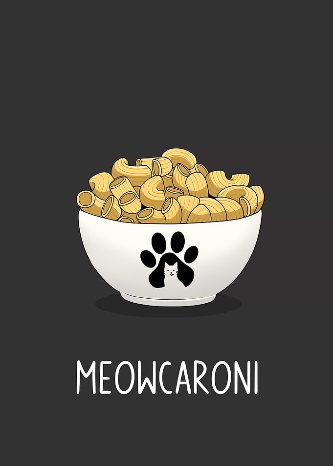 Meowcaroni Cat Bowl