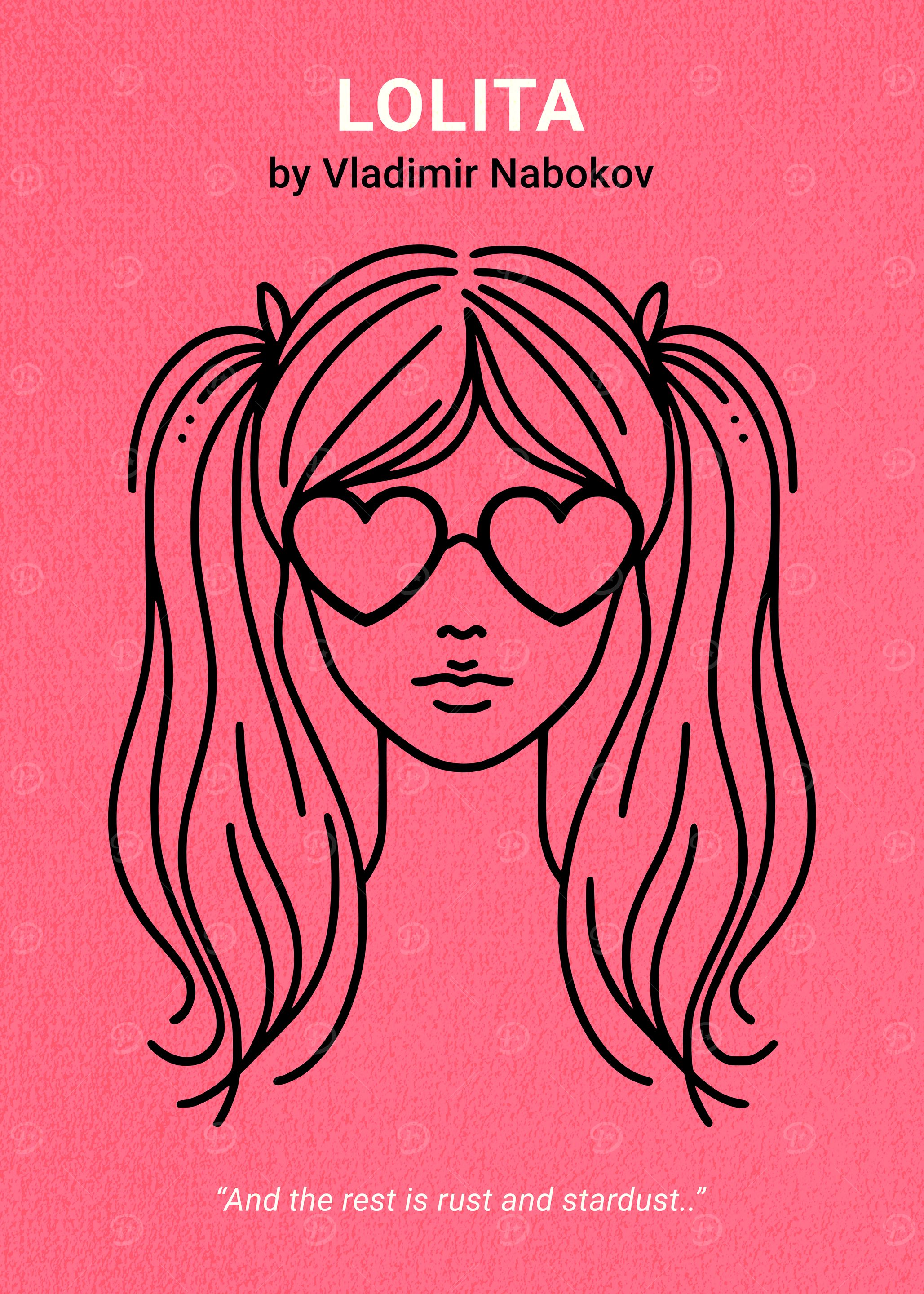 Lolita Pink Minimalist Book Cover
