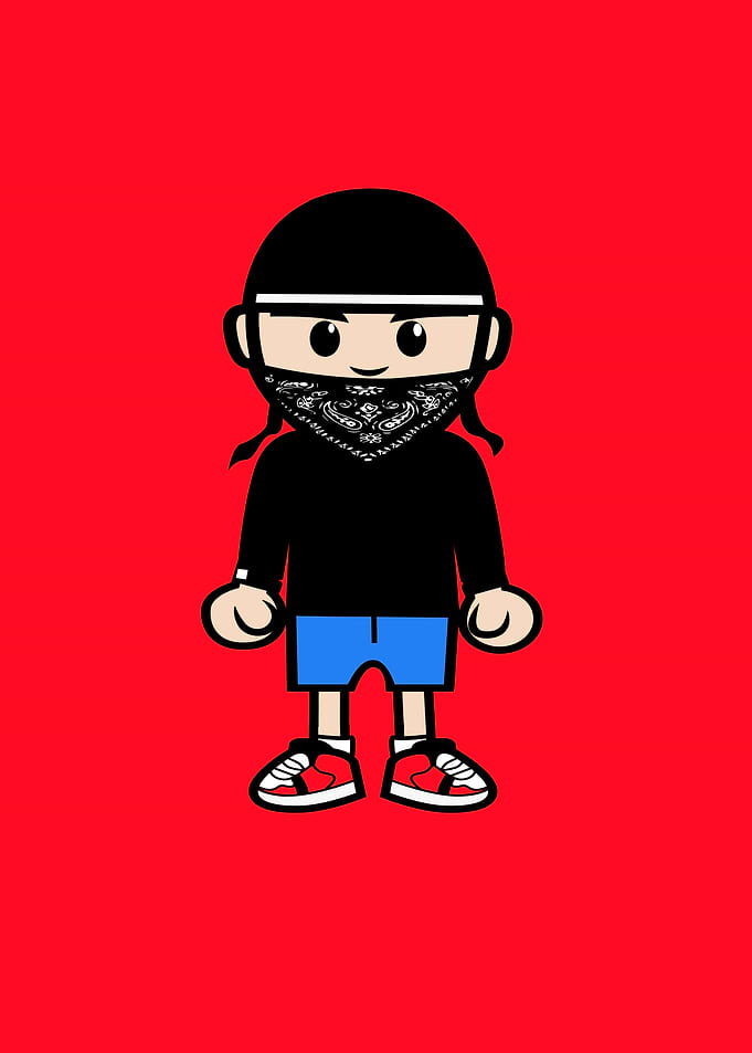 Cartoon Character in Bandana