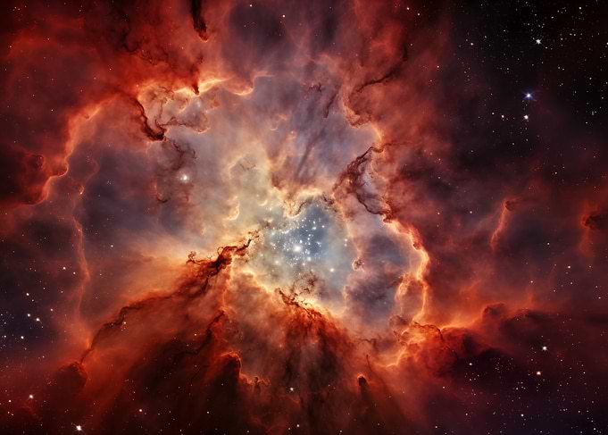 Orange Cosmic Nebula