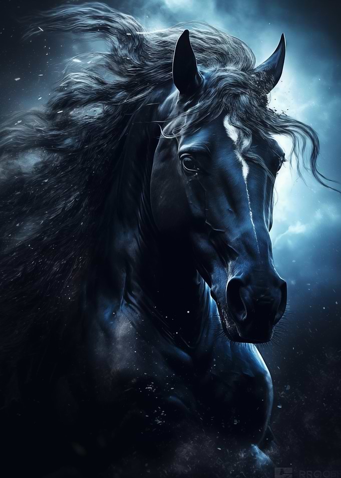 Black Stallion Portrait