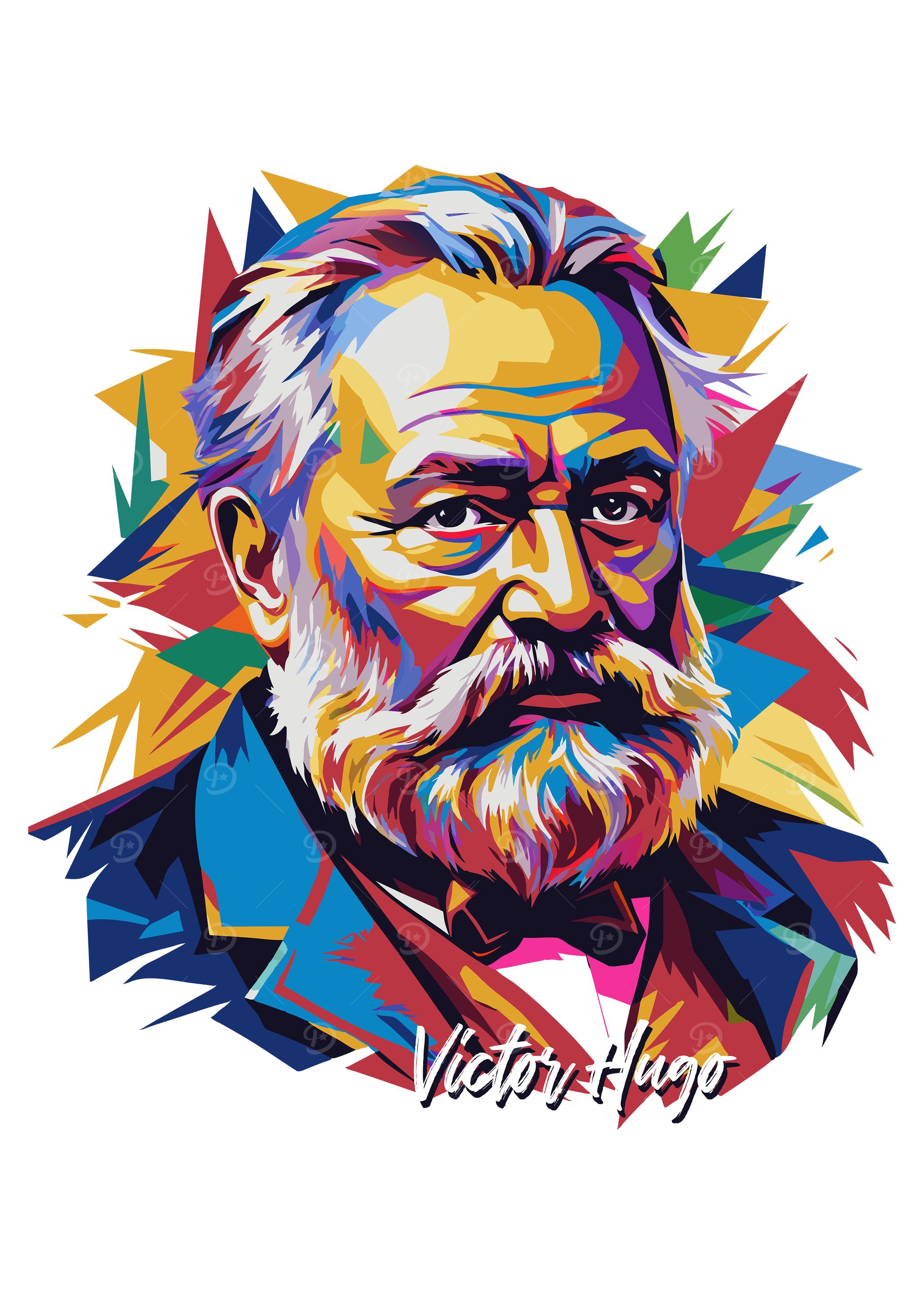 Victor Hugo Pop Art Portrait